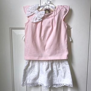 Janie & Jack Lace Skirt with matching Pink top